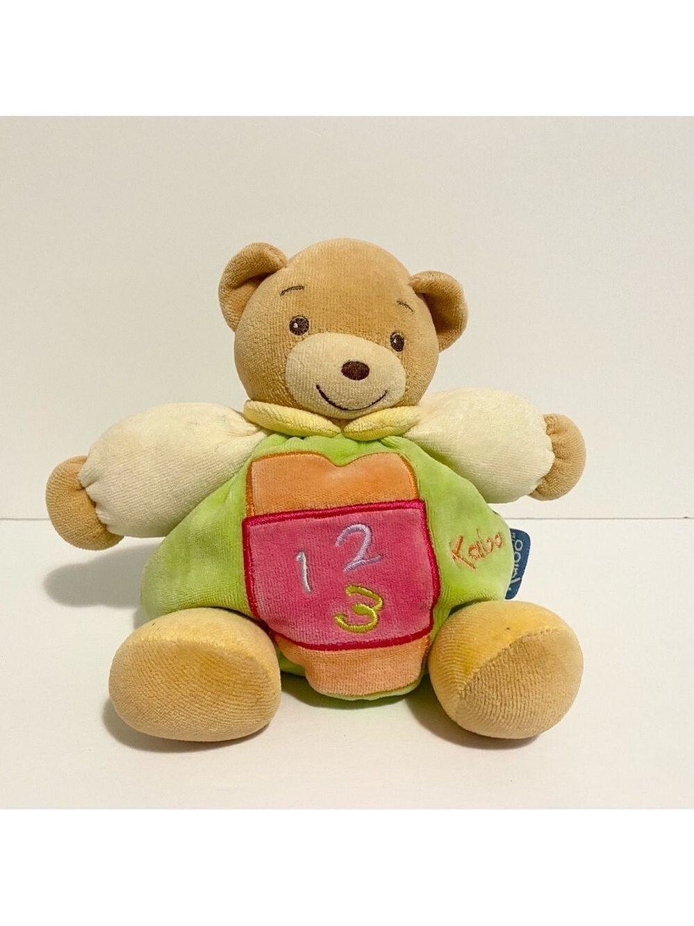 KALOO Teddy Bear Plush Baby Lovey Teddy Bear Beanie Soft Toy Green 1 2 3 Sitting